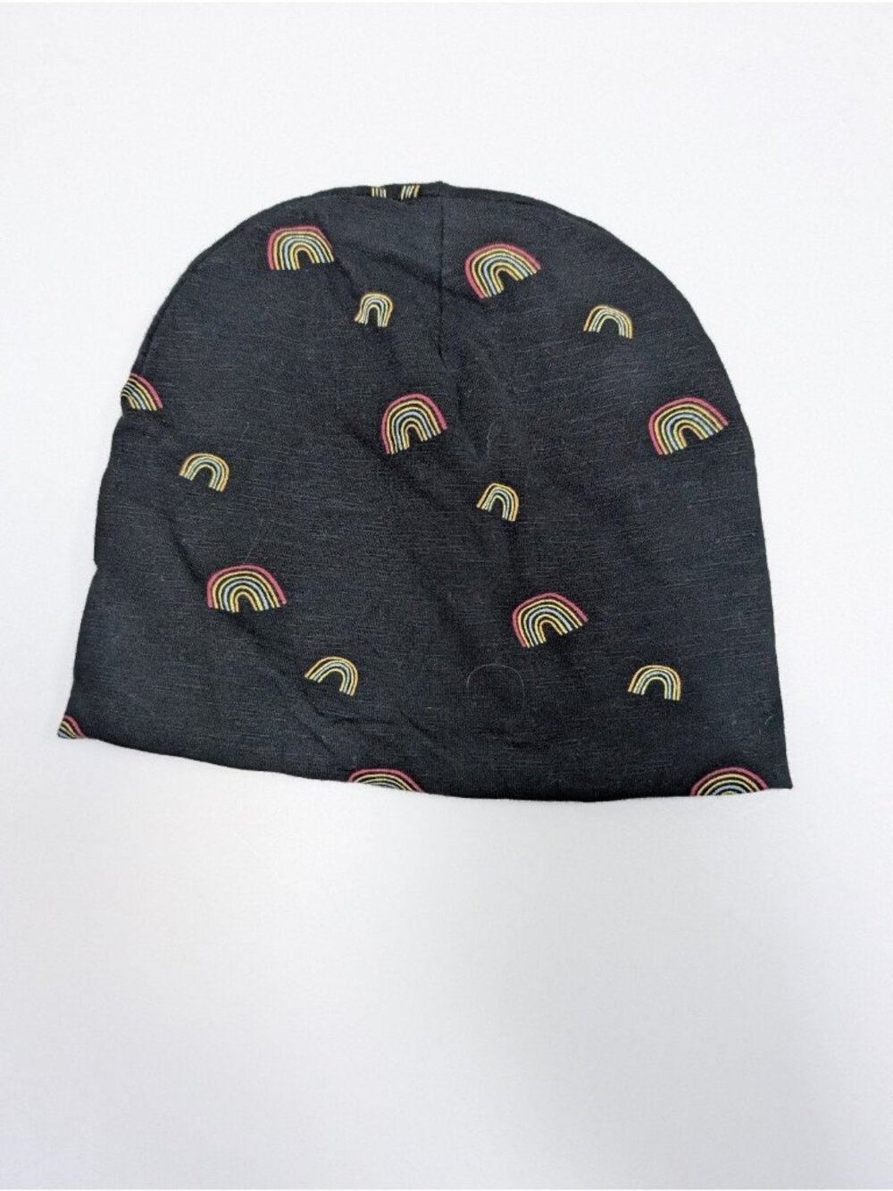 Kate Quinn Organic Cotton Little Liam Medium Beanie Black Rainbows Rainbow